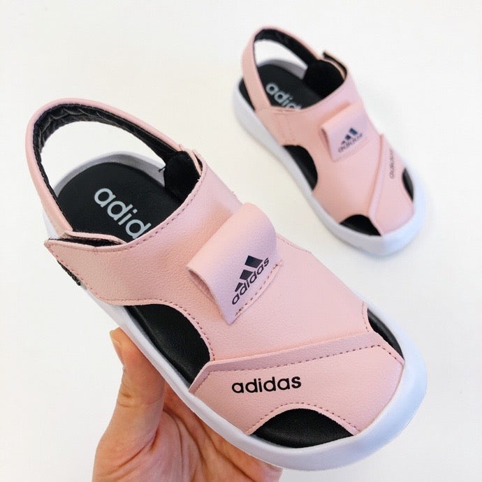 Adidas full leather bread head sandals" pink"