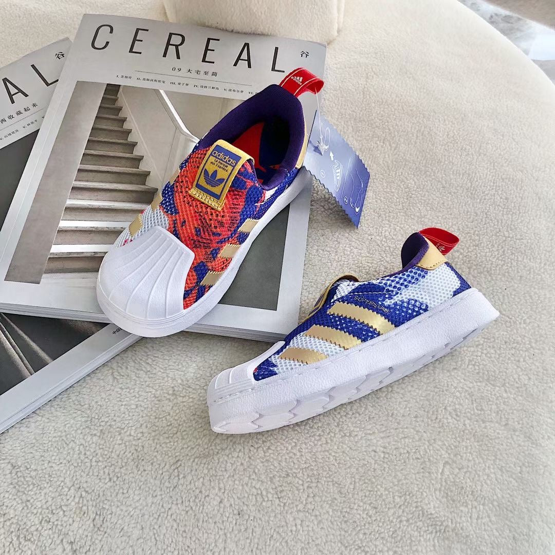 Adidas one-step soft mesh shoes for children" blue"
