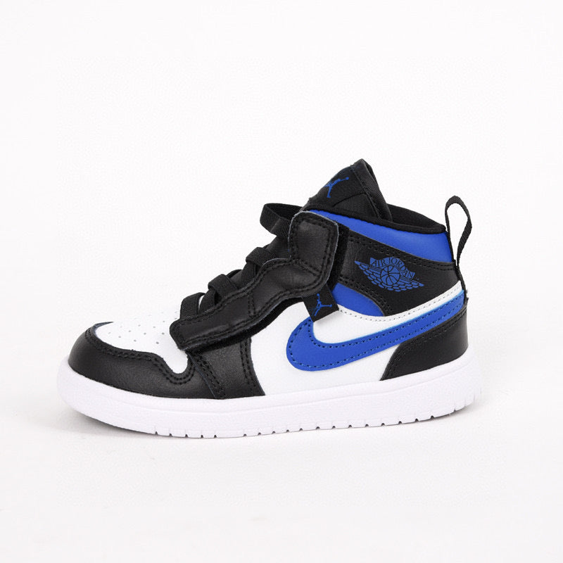 Jordan high top elastic band" white, black, blue"