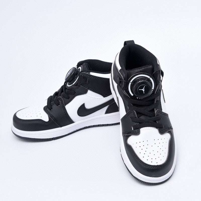 Joe 1 rotating button high top children's shoes" black, white"
