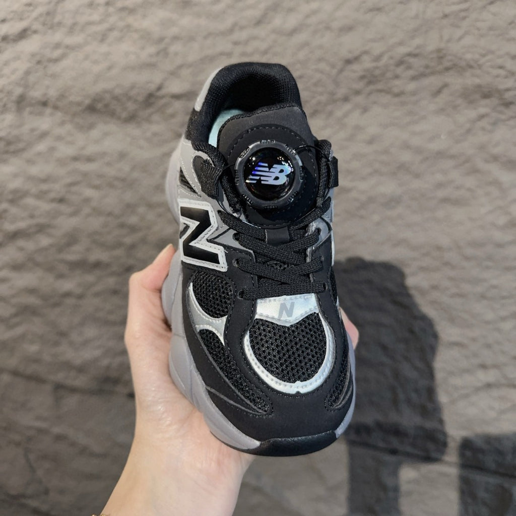 NB9060 rotating button children's shoes" black"