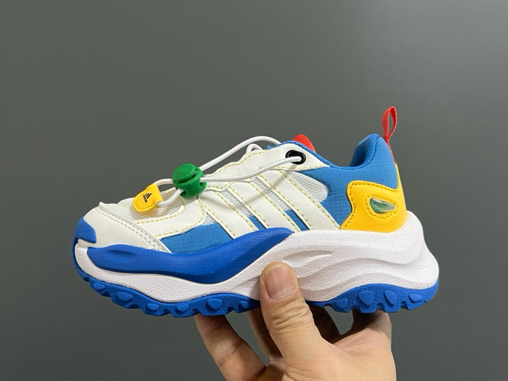 Adidas new elastic buckle children's shoes" white, blue"