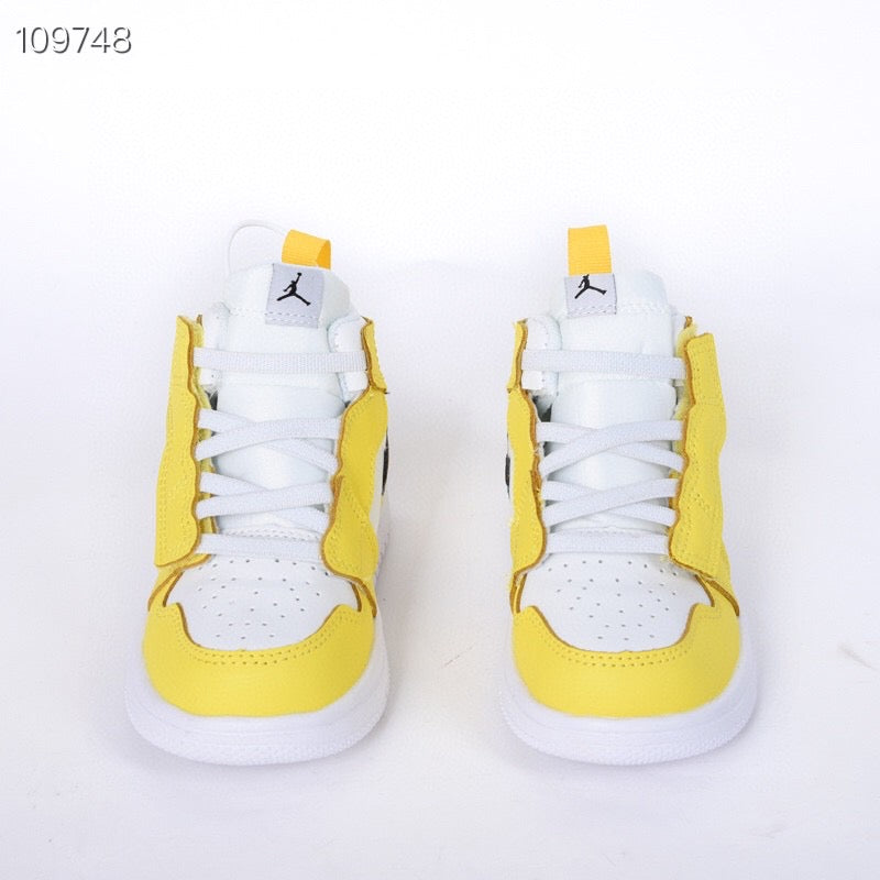 Jordan high top elastic band" Yellow, white"