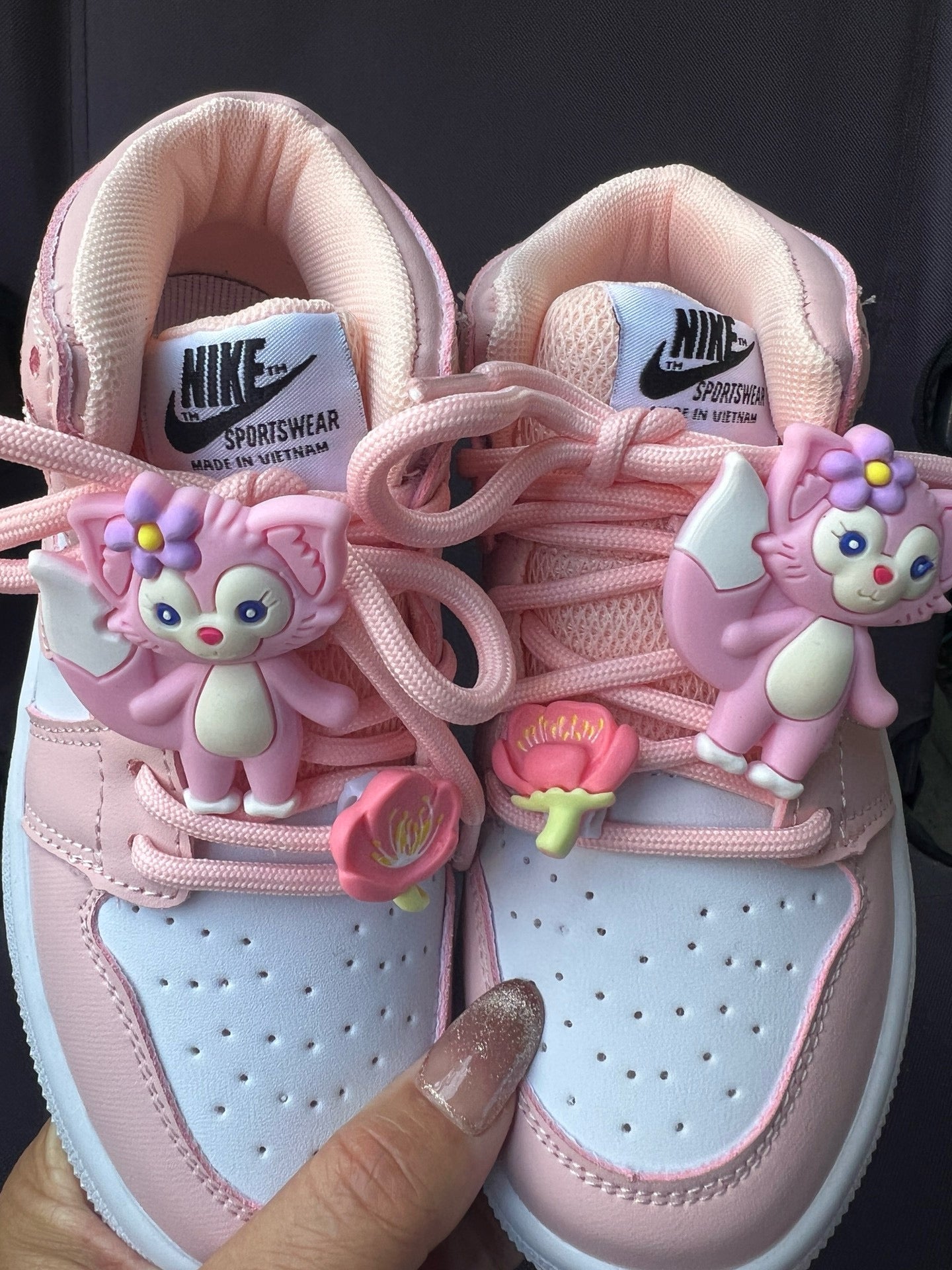 Joe One Cartoon Doll Accessories High Top Sneakers " baby pink"