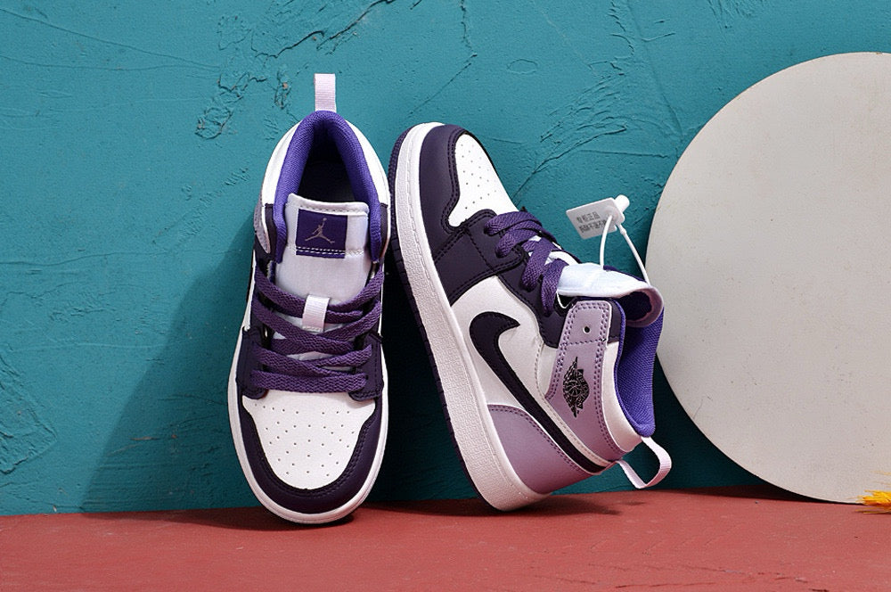 Jordan AJ1 children's shoes" white, purple"