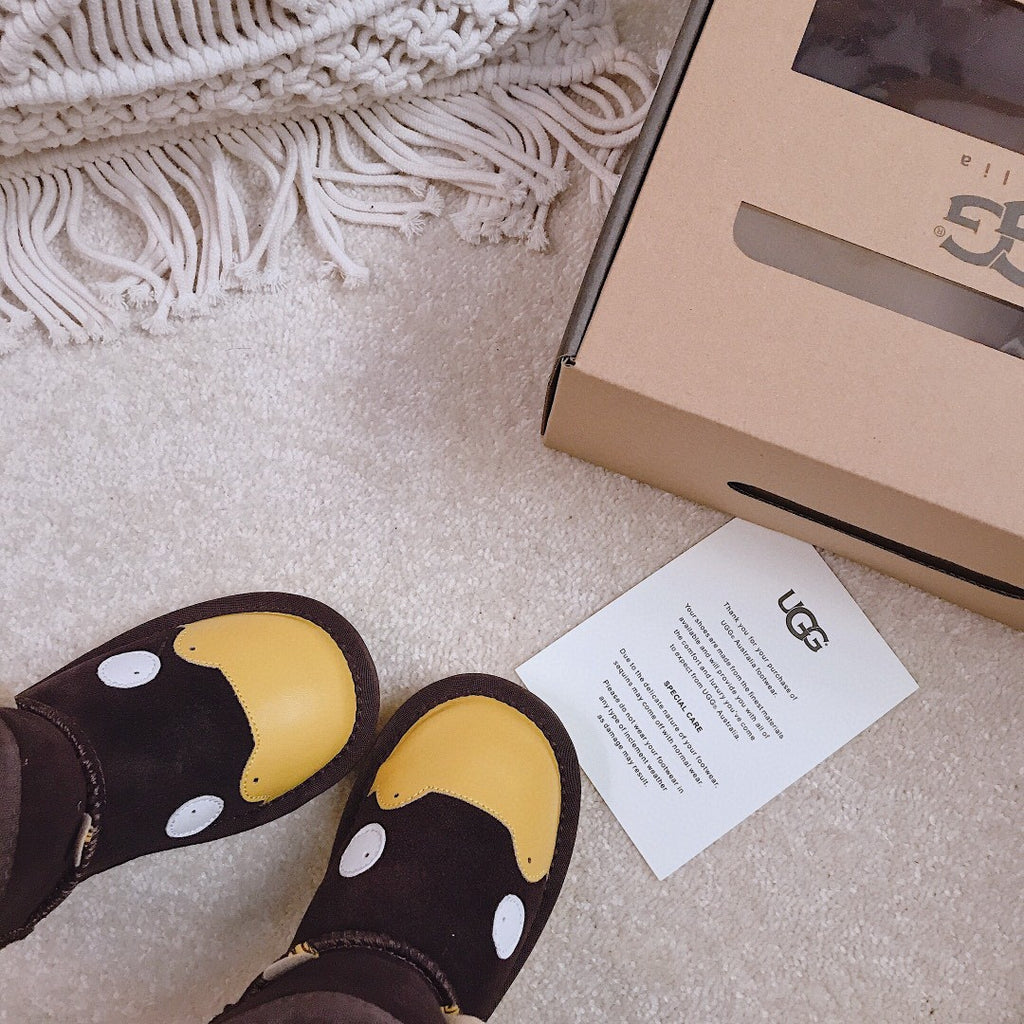 UGG children's shoes cartoon series" dark brown"