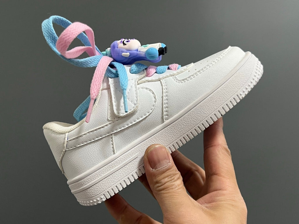 Empty one size pair of shoelaces Velcro cartoon