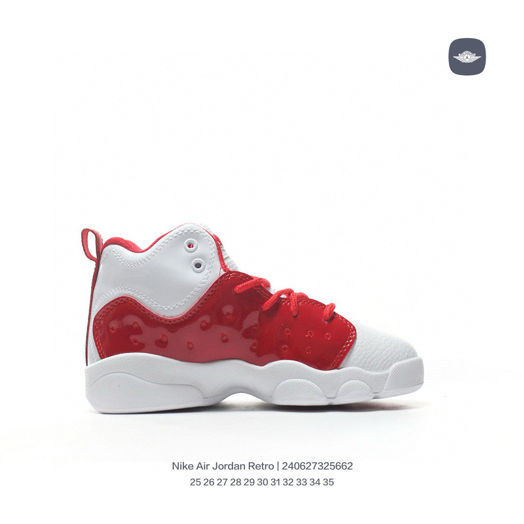 AJ13-1/split leather'  white, red"