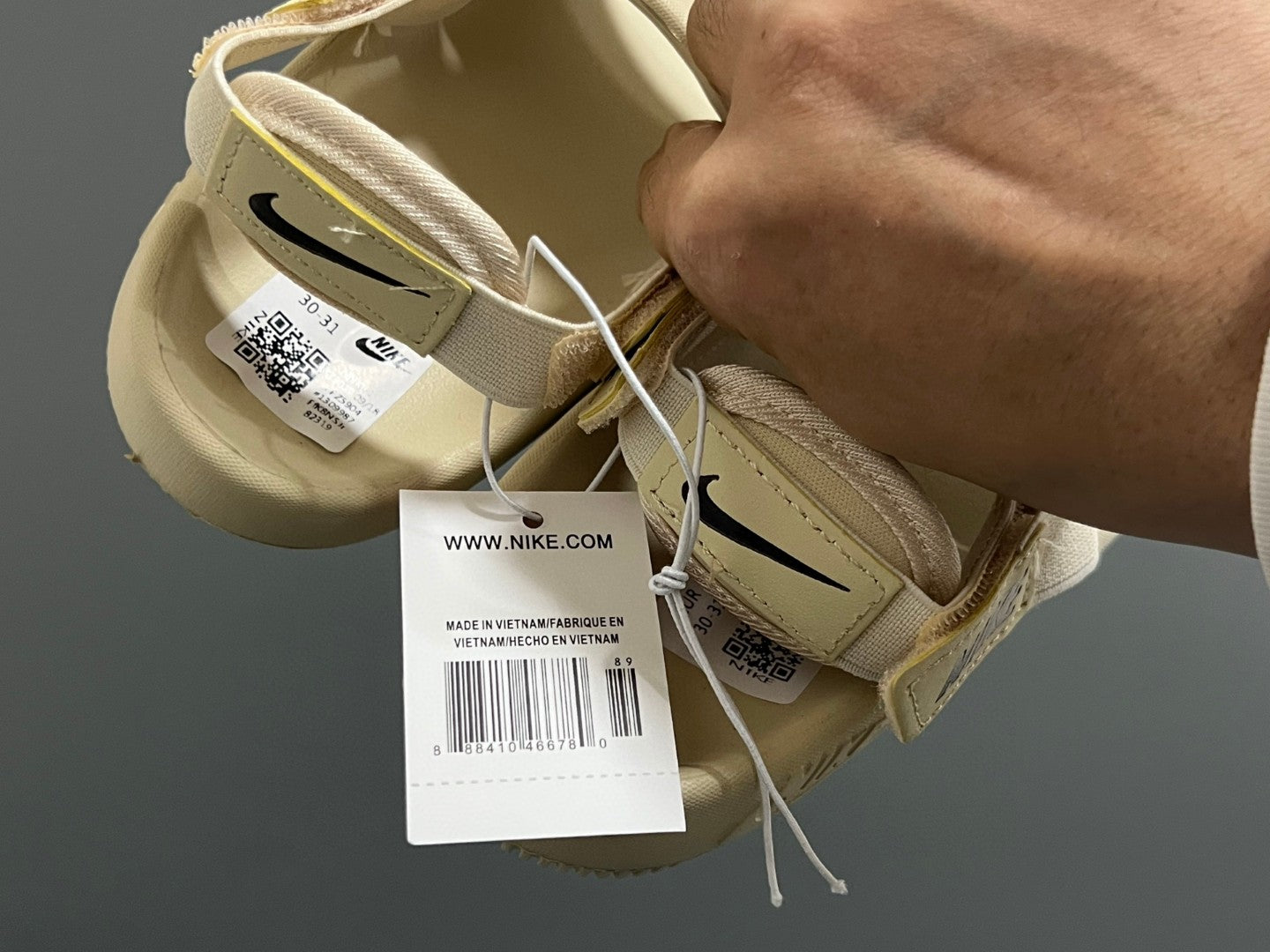 NK new two-way children's sandals" cream"