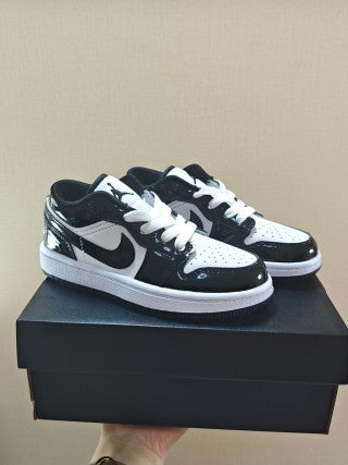 Qiao Yizhuan G version low-top children's lace-up sports shoes" Black"