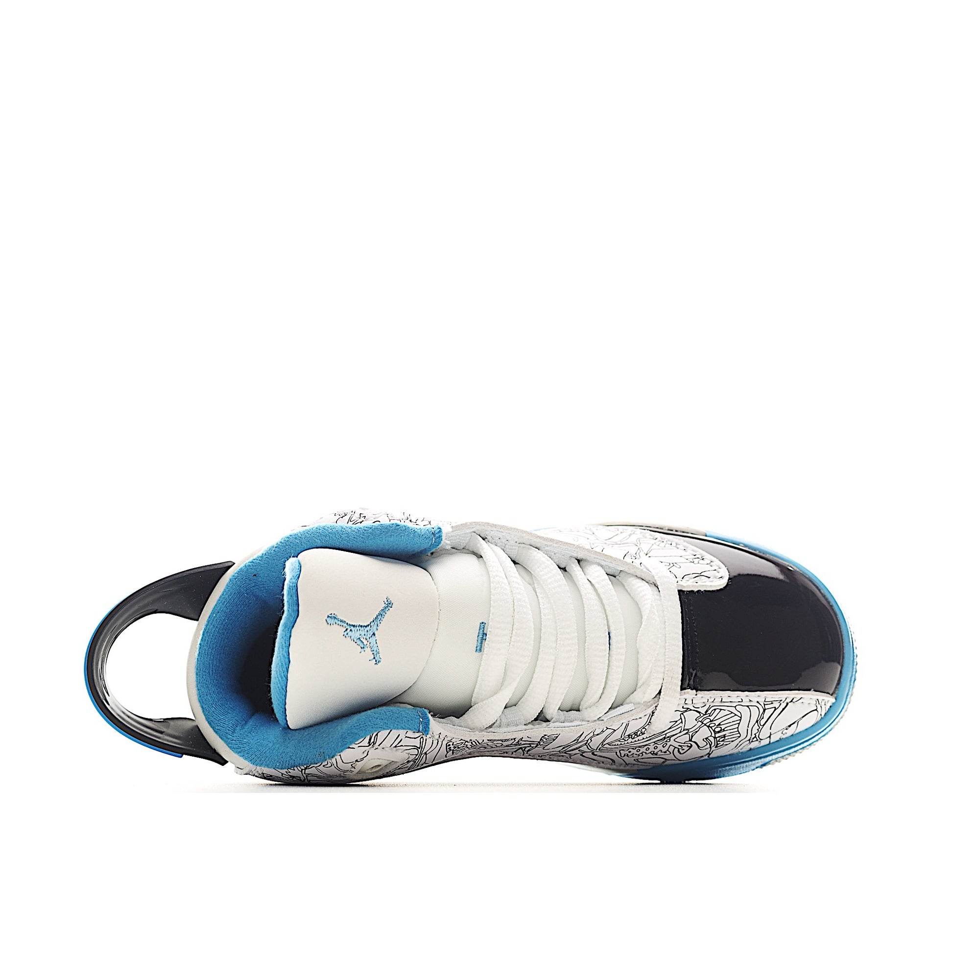 Jordan Zero Lace-Up Basketball Shoes for Kids" black, white, blue"