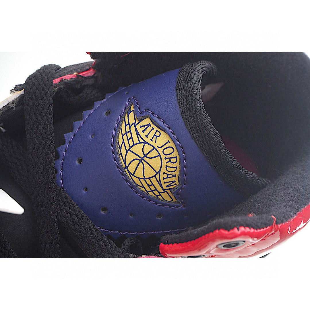 Jordan 2 retro running shoes for kids " red, black, navy, beige"