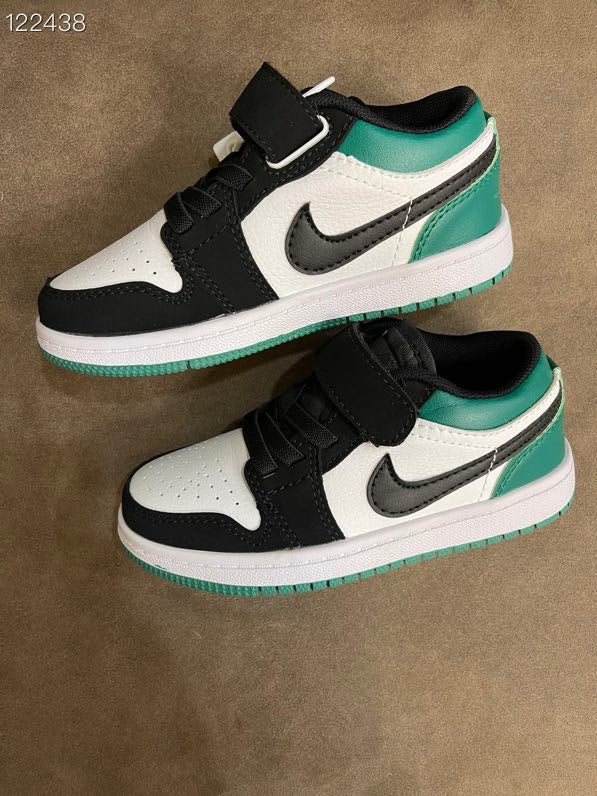 AIR JORDAN 1 low-top Velcro" white, black, green"