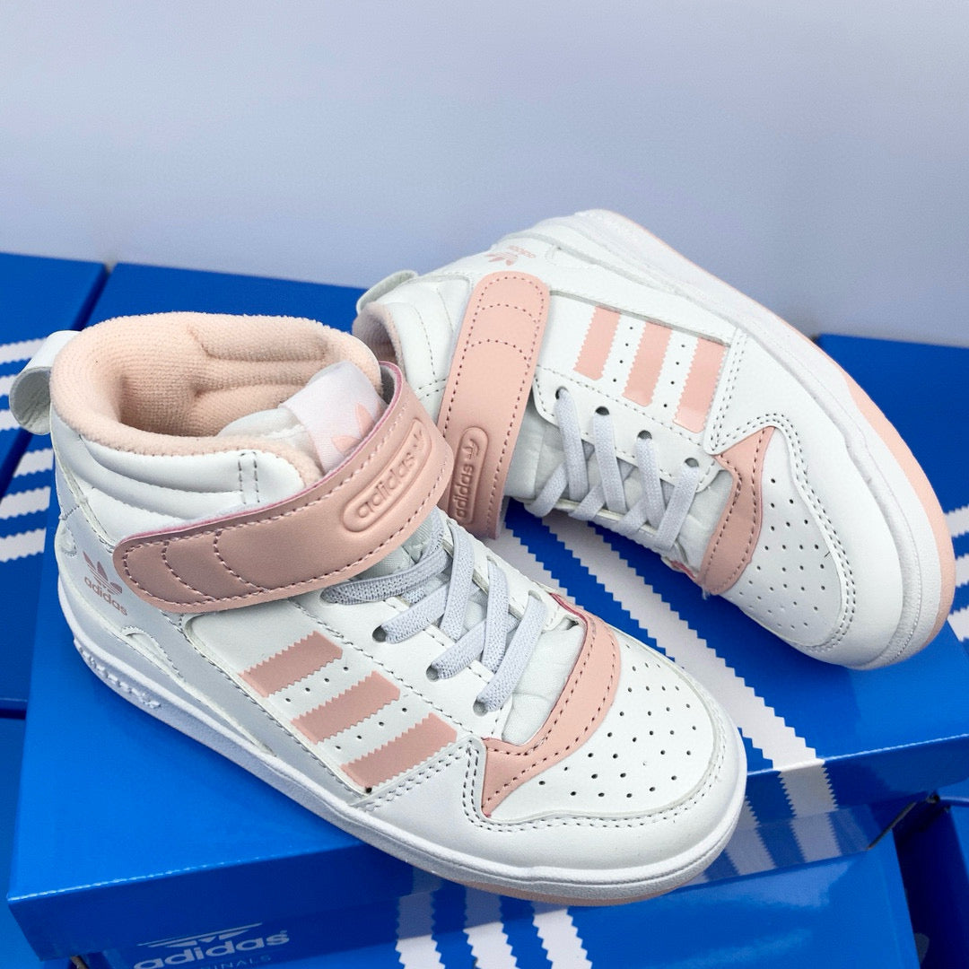 Adidas 84 high-top children's shoes" white, pink"