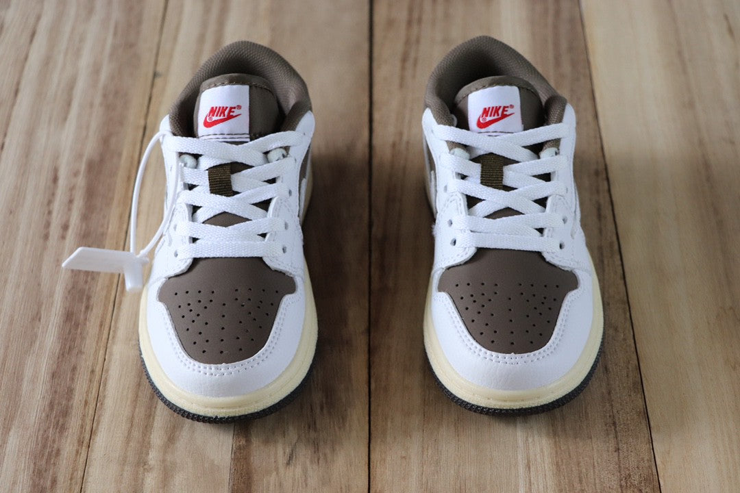 Qiaoyi low-top shoelaces" dark brown, white, cream"