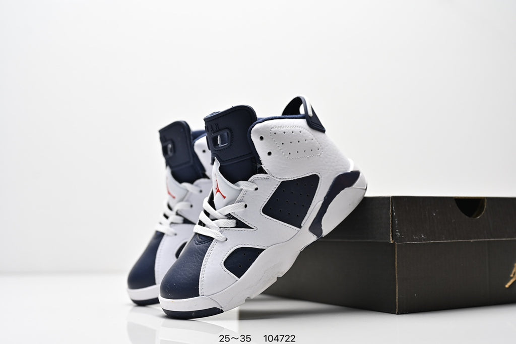 Joe 6 split leather children's shoes "white, Navy"