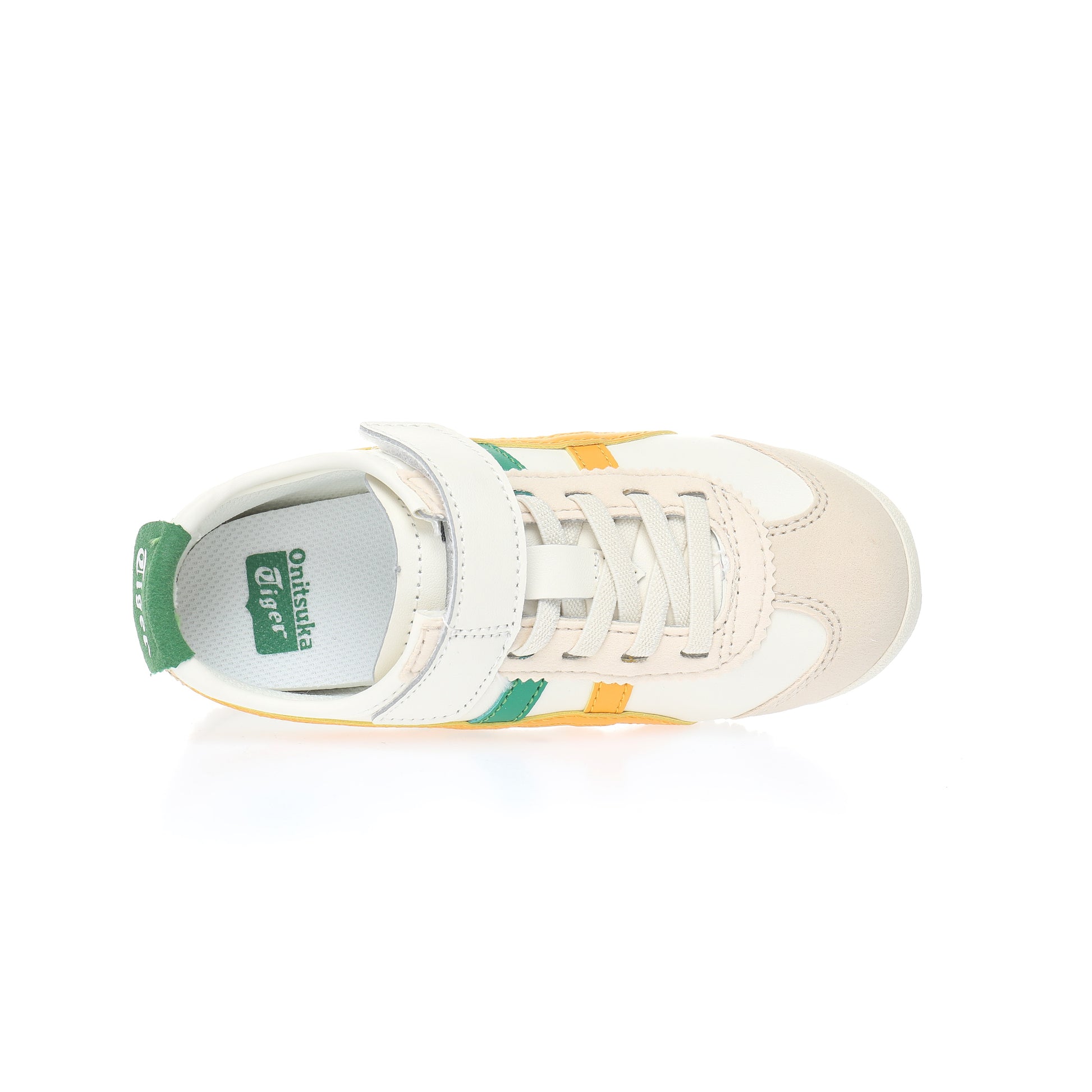 Asics Tiger" cream, orange, green"