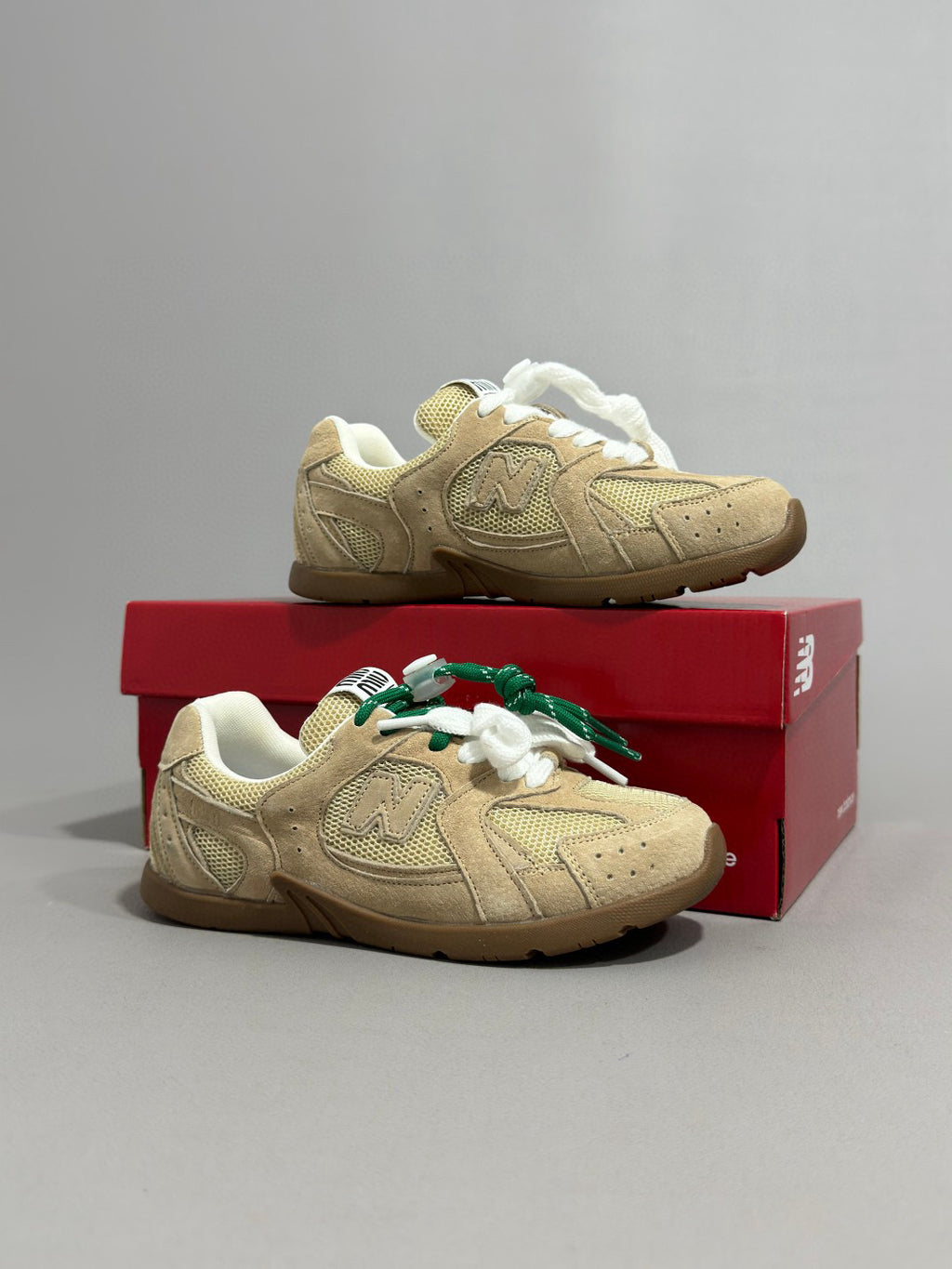 NB530 Miu miu lace-up" light brown"