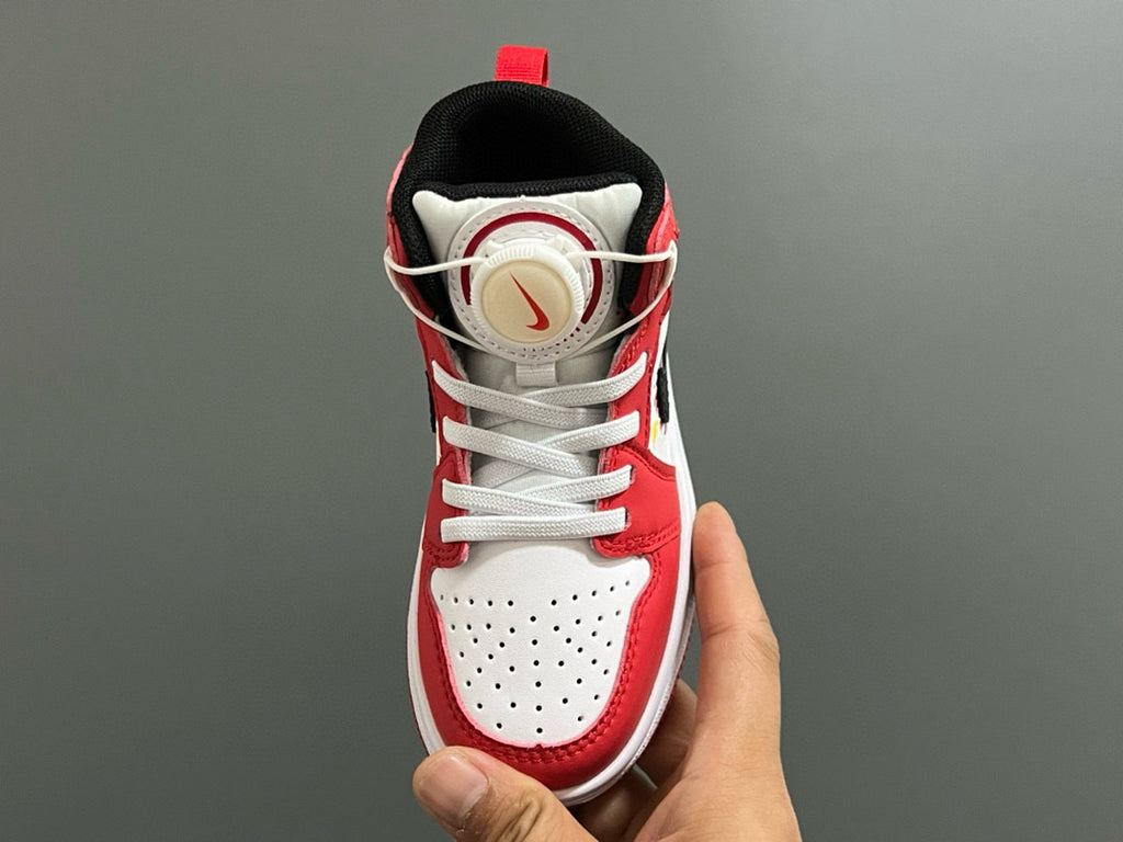 Joe 1 Zhongbang lock children's sports shoes" white, red"