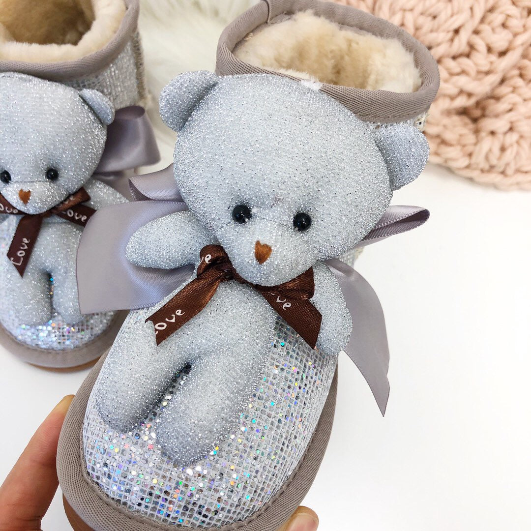 UGG Bear Snow Boots"silver"