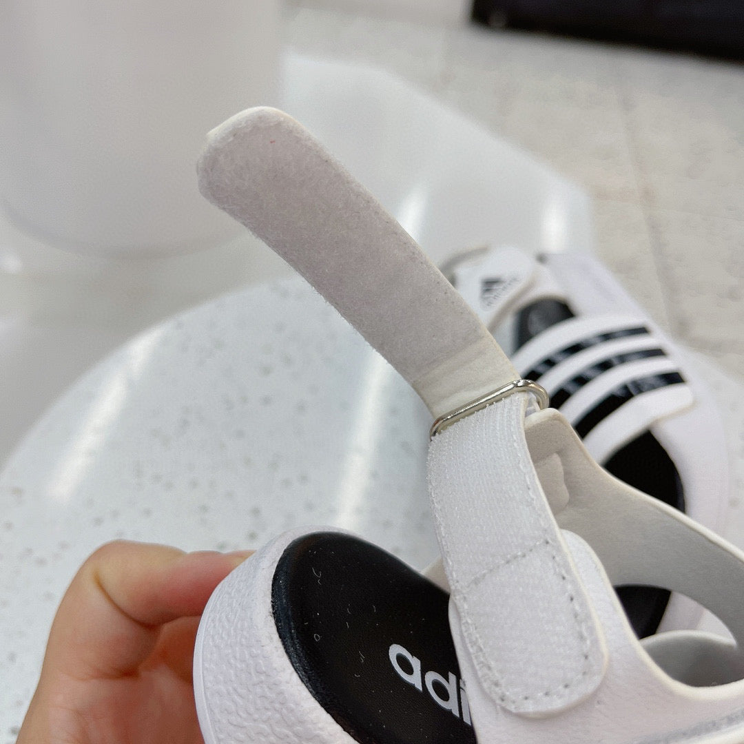 Adidas clover new sandals" white, & black"