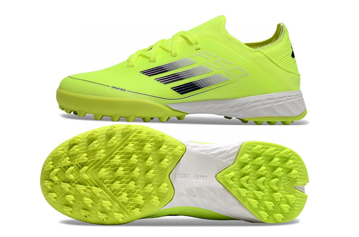 Adidas F50 knitted waterproof football shoes" light green"