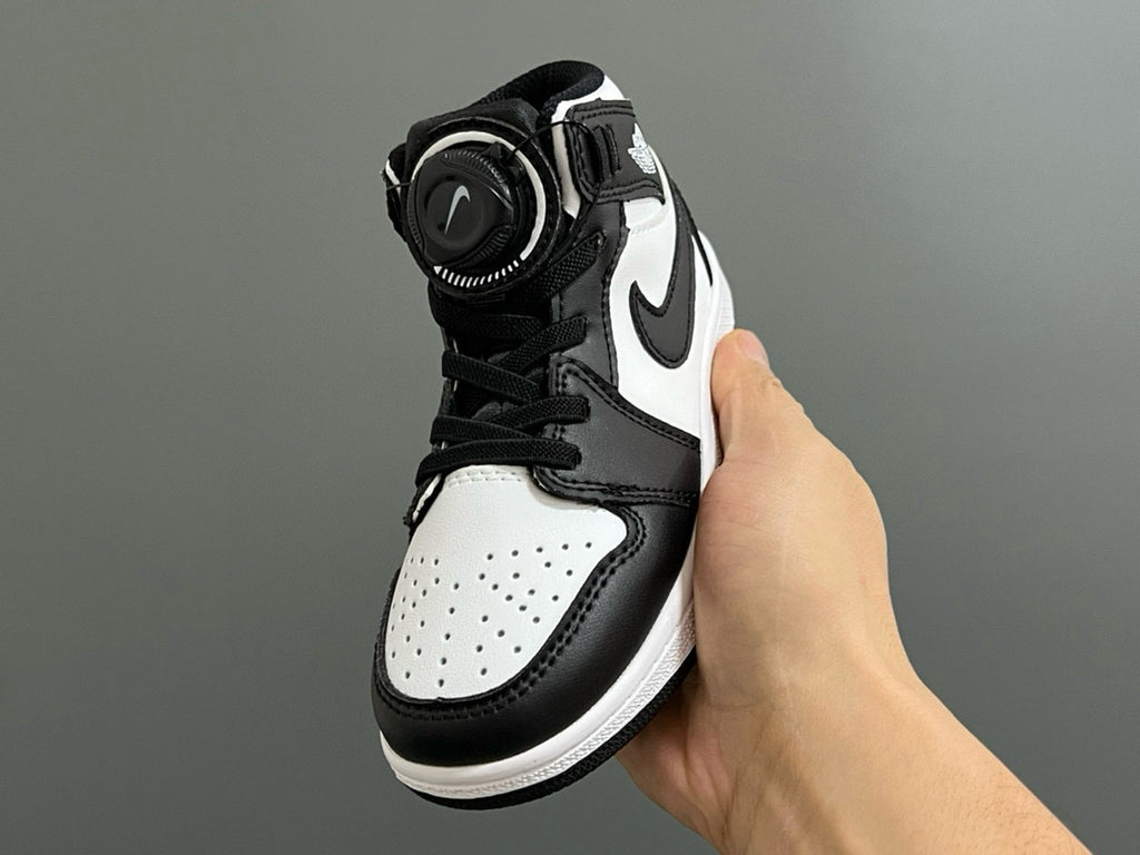Qiaoyi mid-cut buckle children's shoes" white, black"
