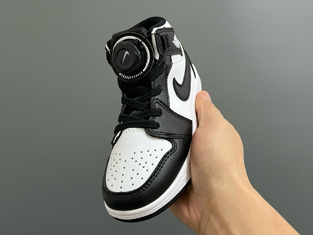 Qiaoyi mid-cut buckle children's shoes" white, black"