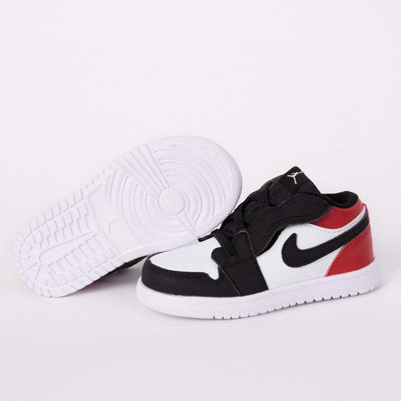 Jordan low top elastic band" white, black, red"