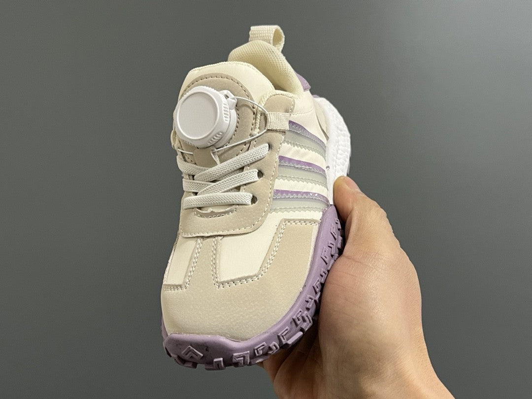 Adidas lock buckle children's dad sports shoes" cream, purple"