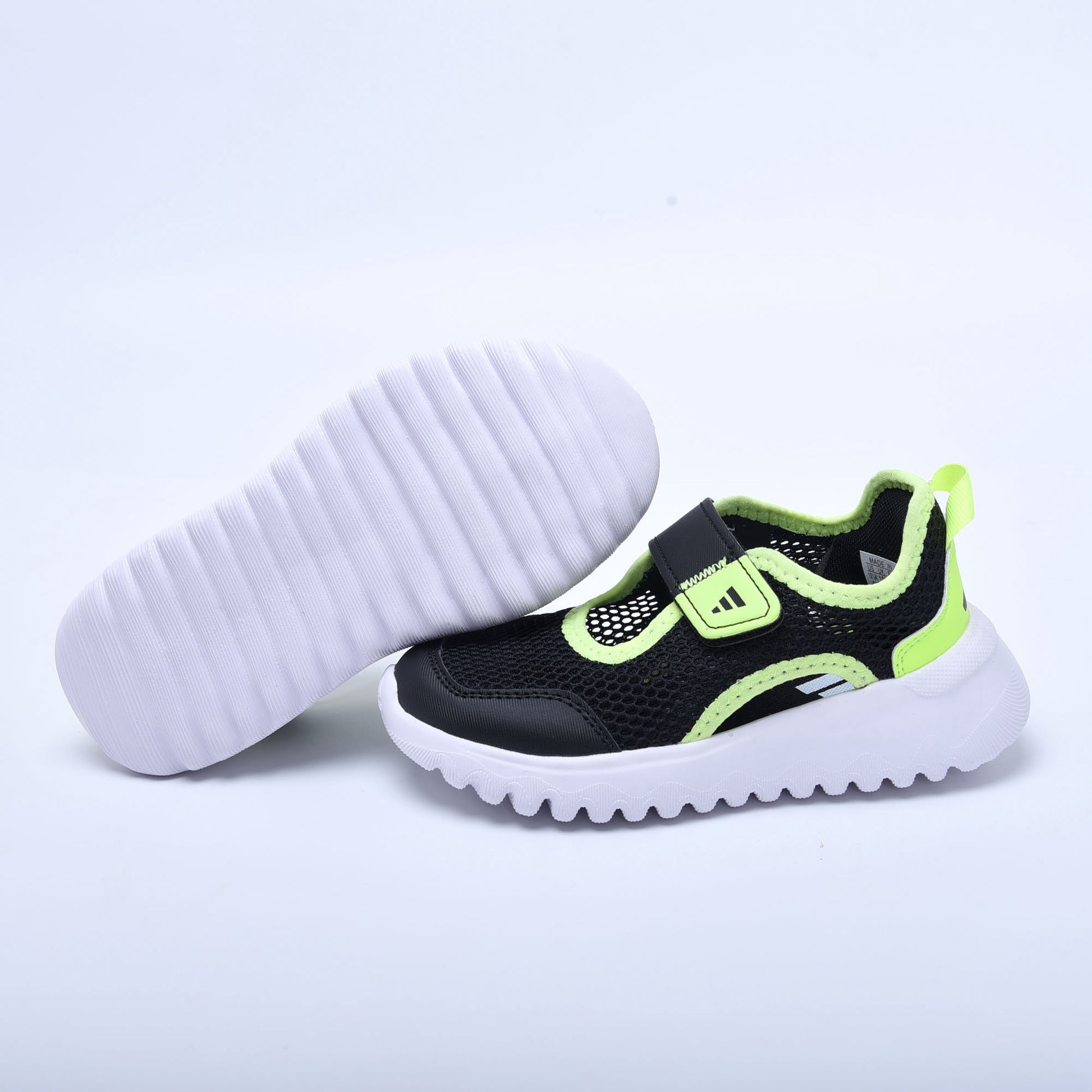 Adidas mesh single buckle sandals " Black and Yellow"