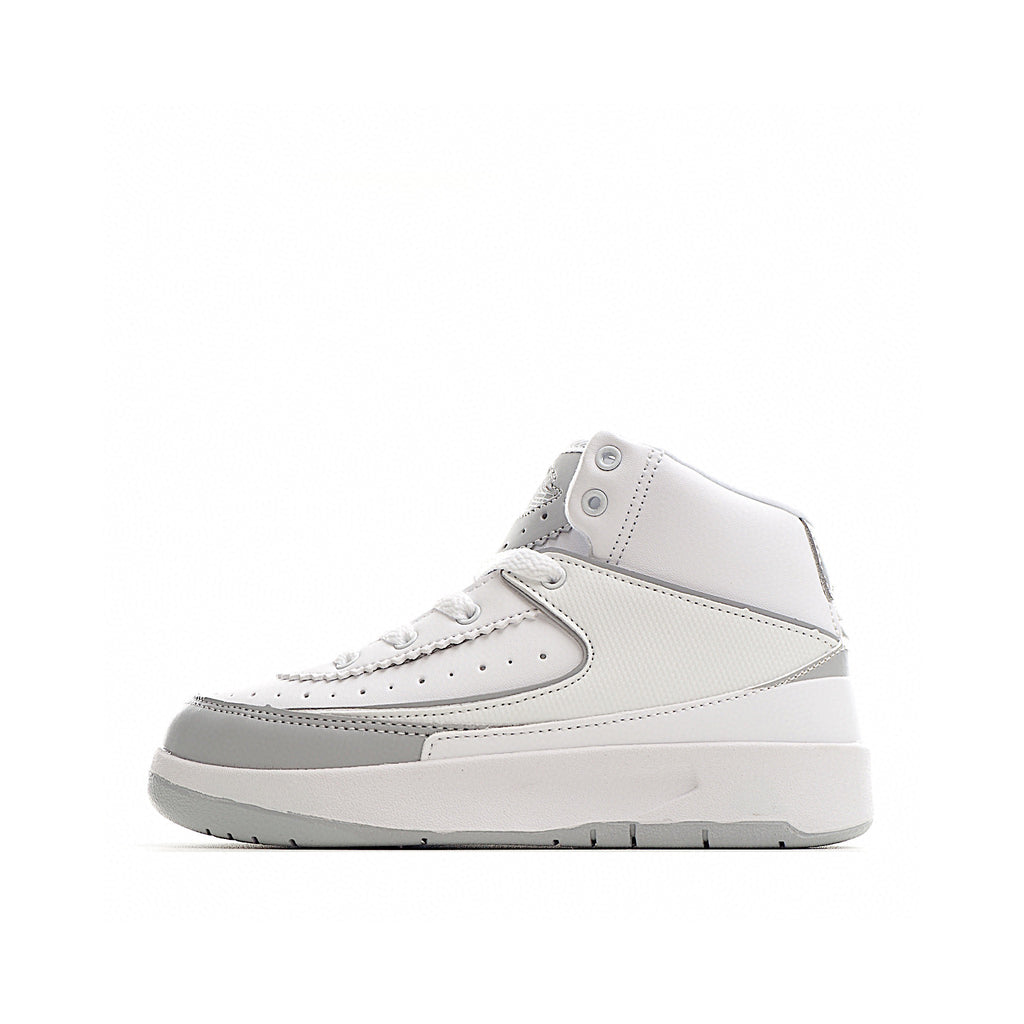 Jordan 2 retro running shoes for kids " white, gray"