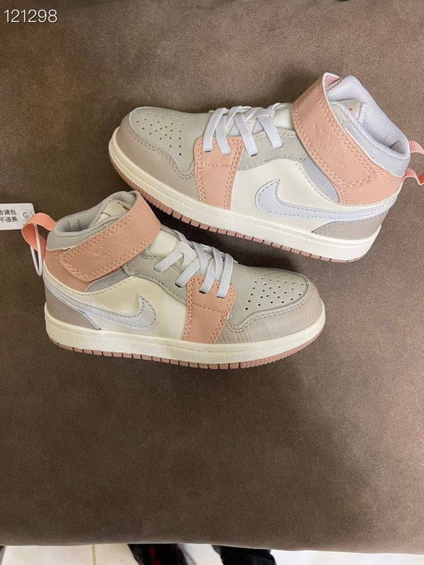 Joe's high-top Velcro children's shoes" light grey, peach"