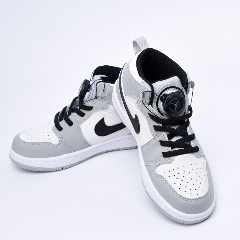 Joe 1 rotating button high top children's shoes" white, gray"