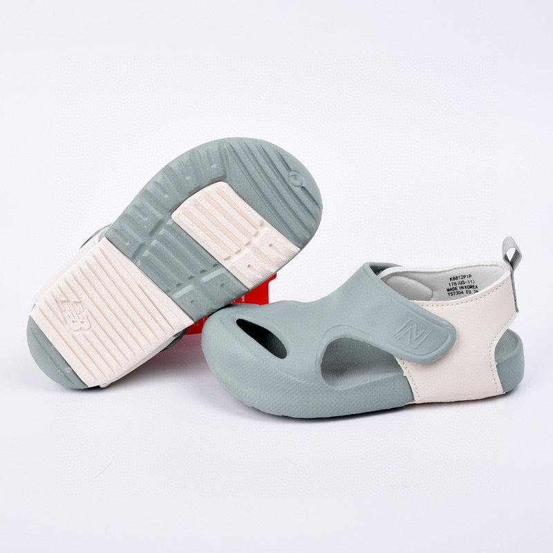 New NB closed toe sandals" Pale green-grey"