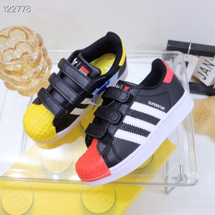Adidas LEGO joint shell toe children's shoes" black, red, yellow"