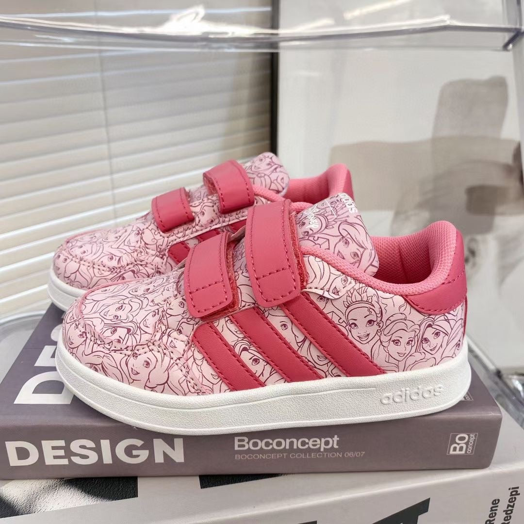 Adidas co-branded Velcro children's shoes" white, pink"