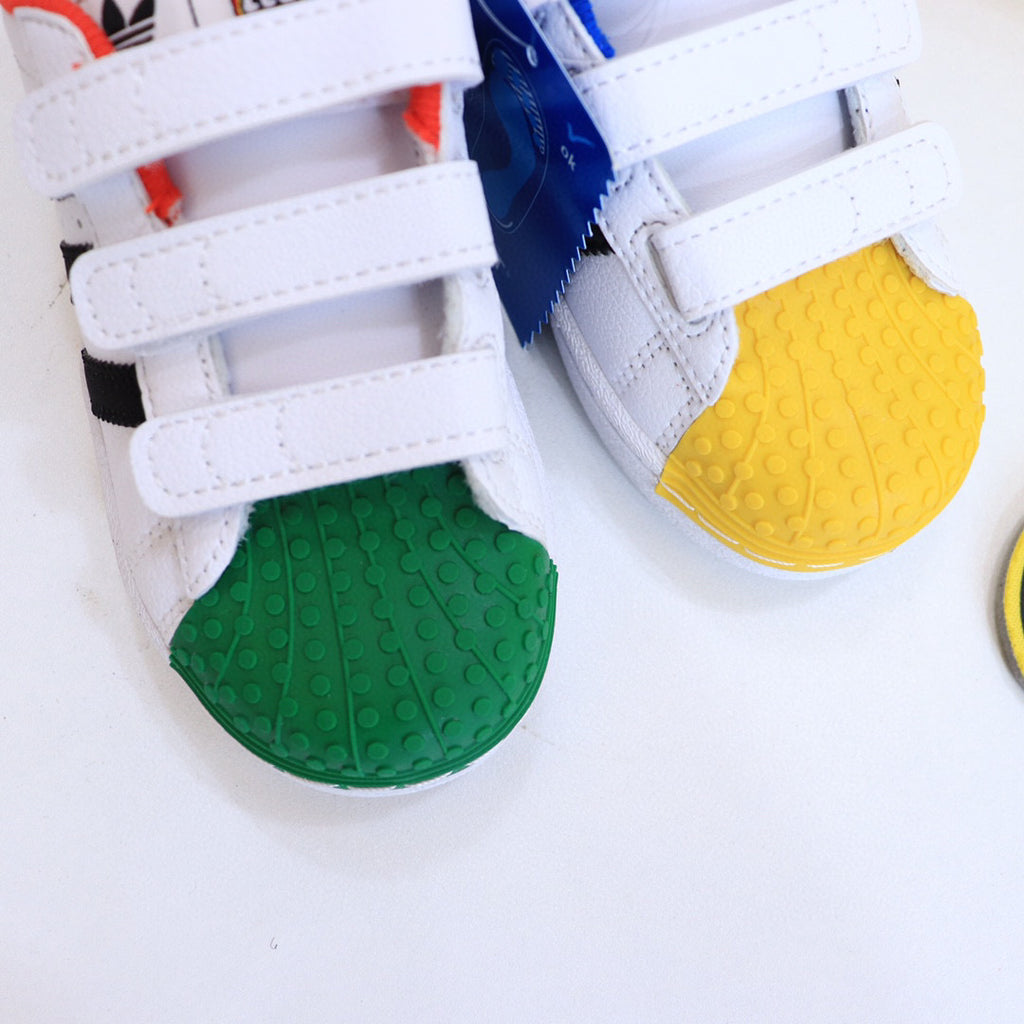 Adidas LEGO joint shell toe children's shoes" white, green,yellow"