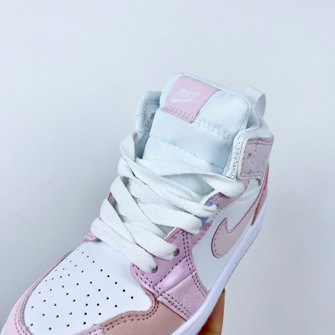 Joe 1 high top stitching" white, Pink, baby pink"