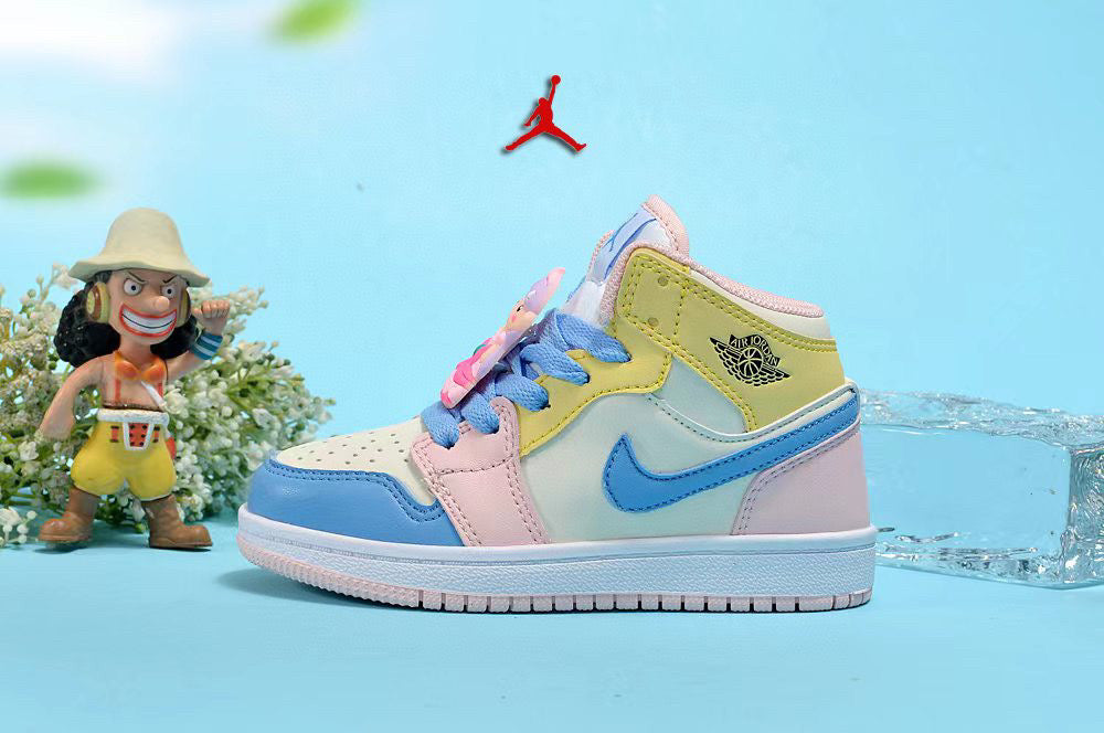 Jordan cartoon doll version children's shoes" pink, yellow"