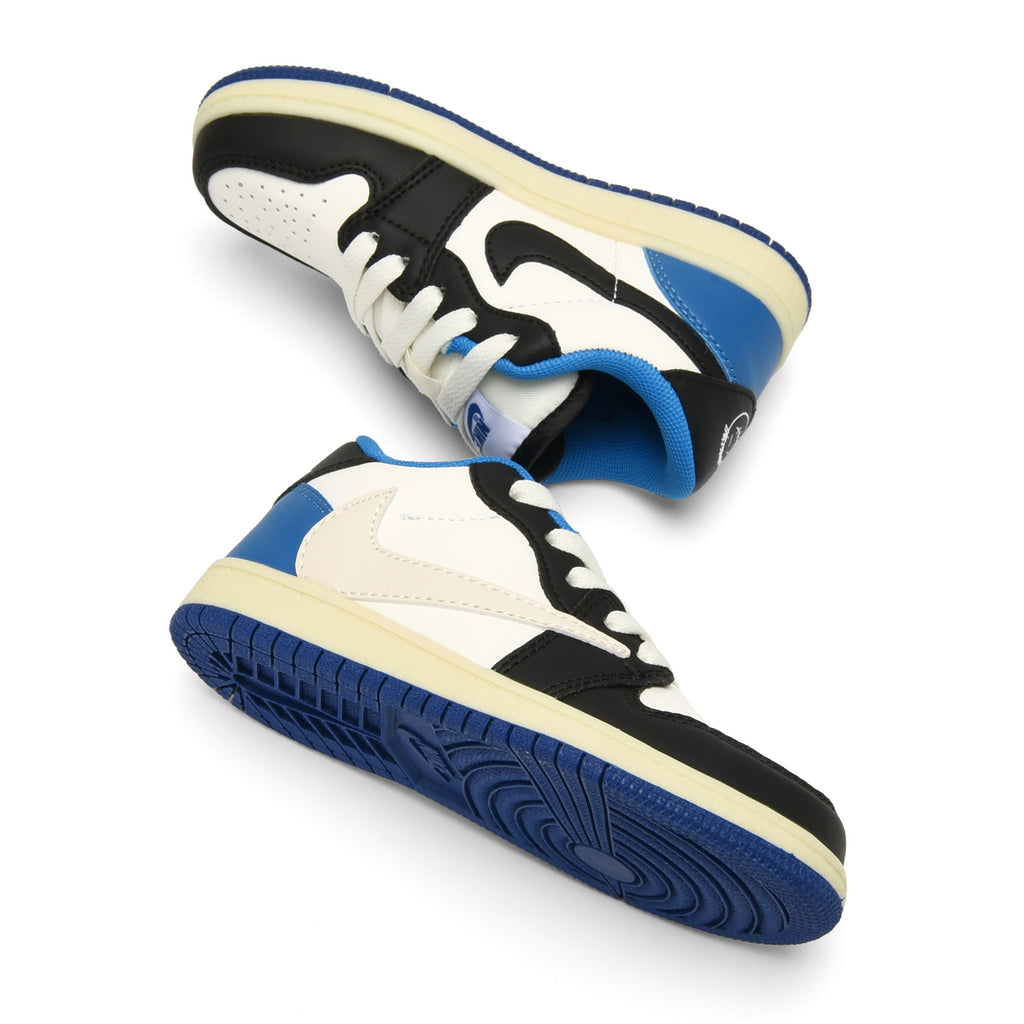 Qiaoyi low-top shoelaces" white, black, cream, blue"