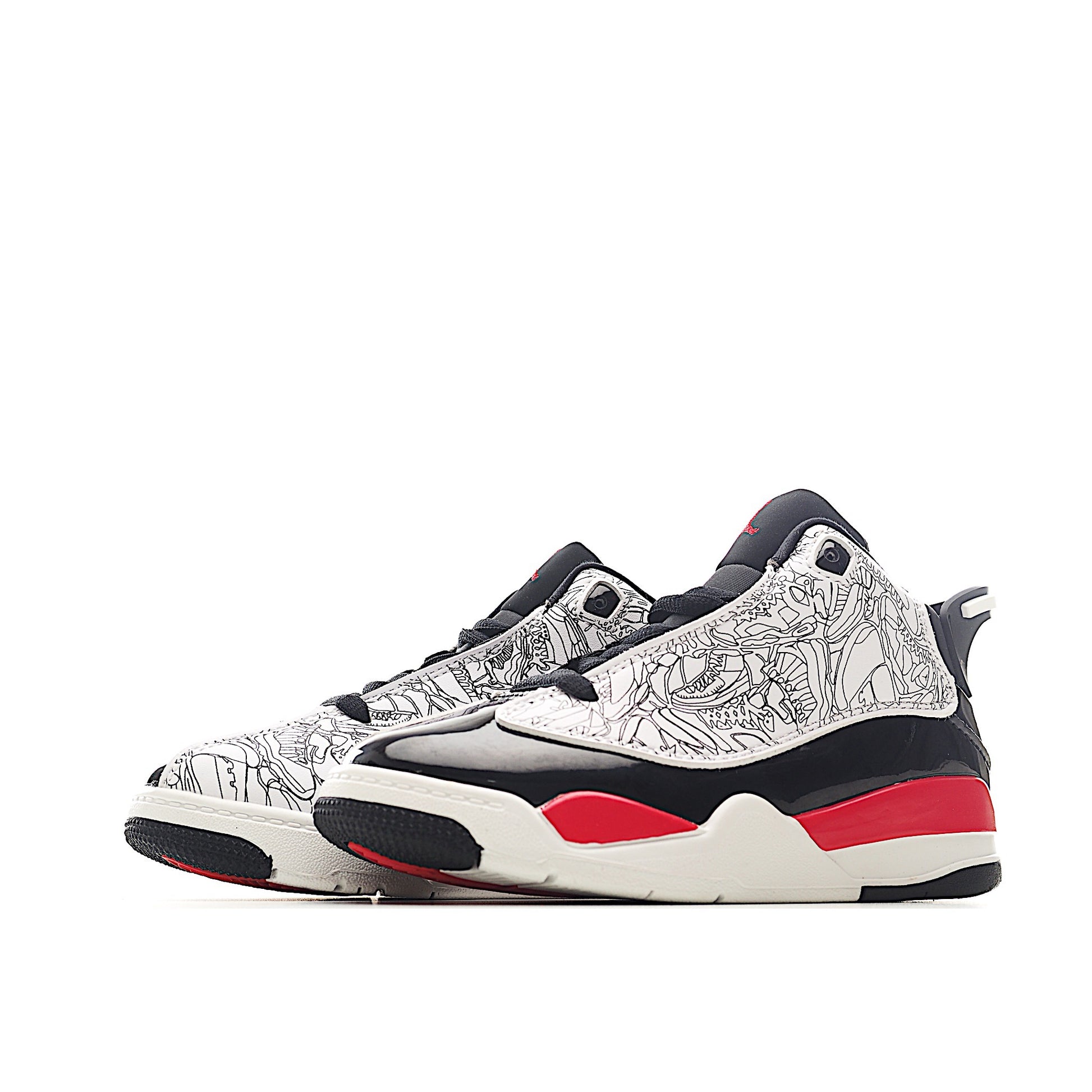 Jordan Zero Lace-Up Basketball Shoes for Kids" black, white, red"