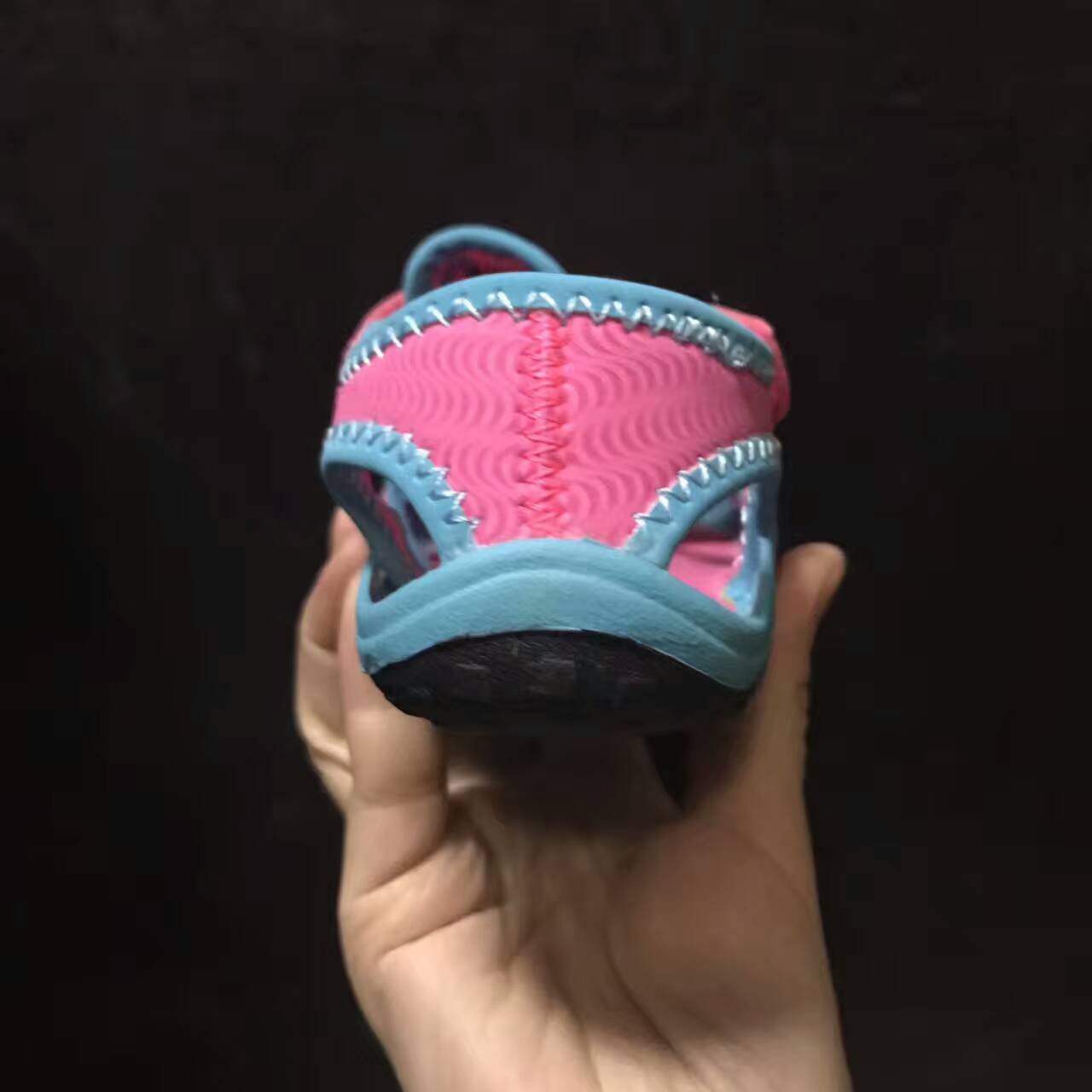 Nike children's closed toe sandals " hot pink and light blue"