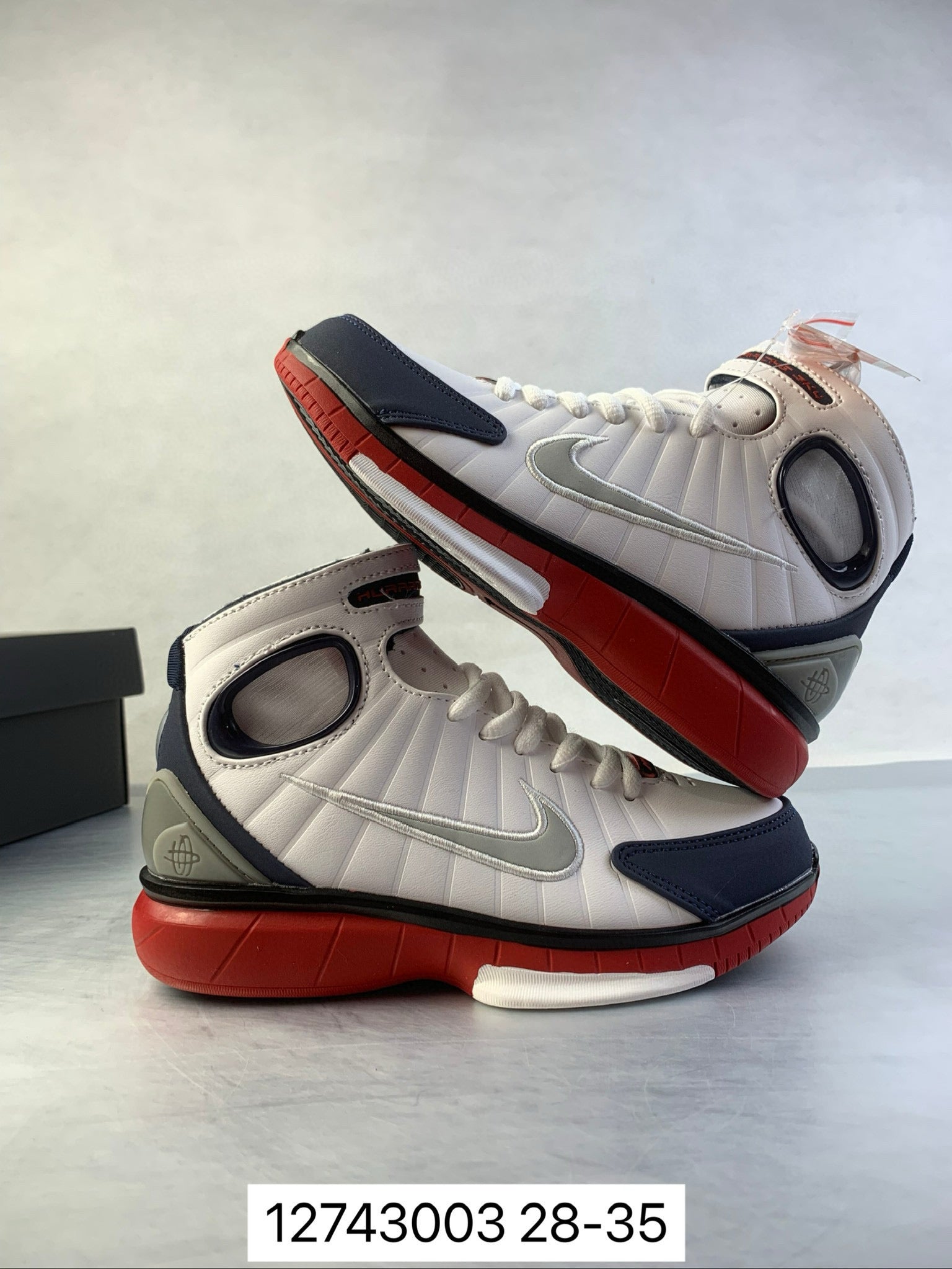Nike Air Zoom 2K4 basketball shoes " white, red"