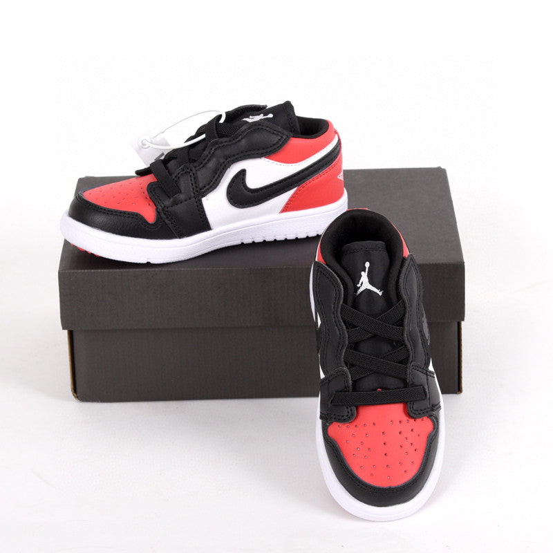 Jordan low top elastic band" white, black, red"