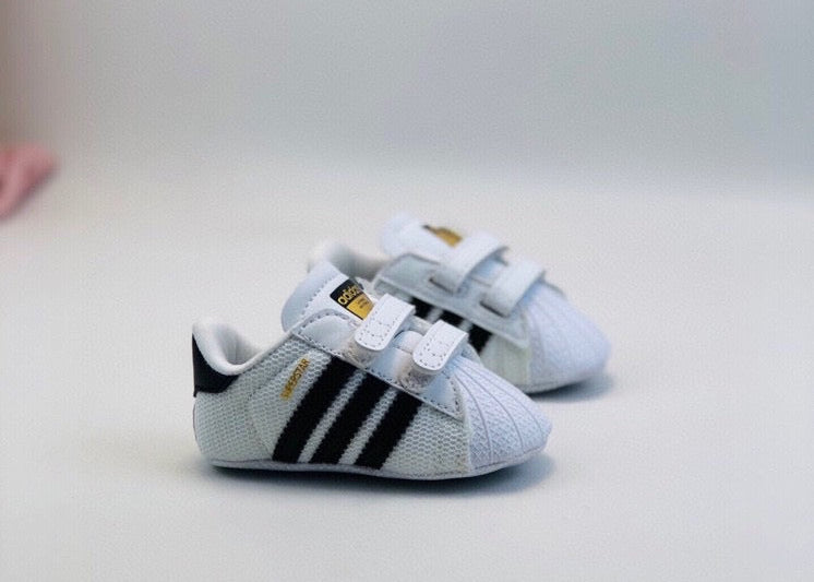 Adidas baby shoes" white, black"