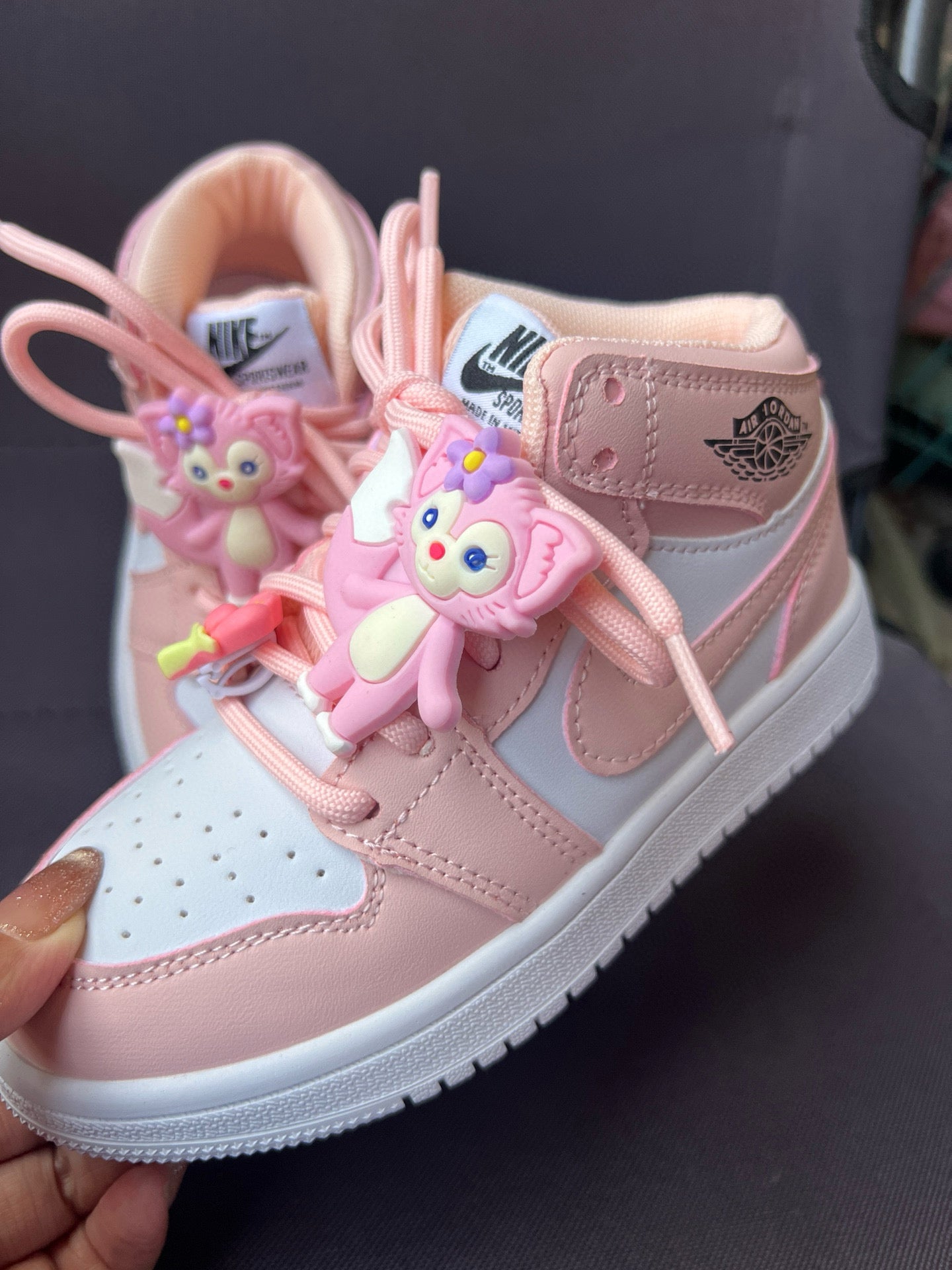 Joe One Cartoon Doll Accessories High Top Sneakers " baby pink"
