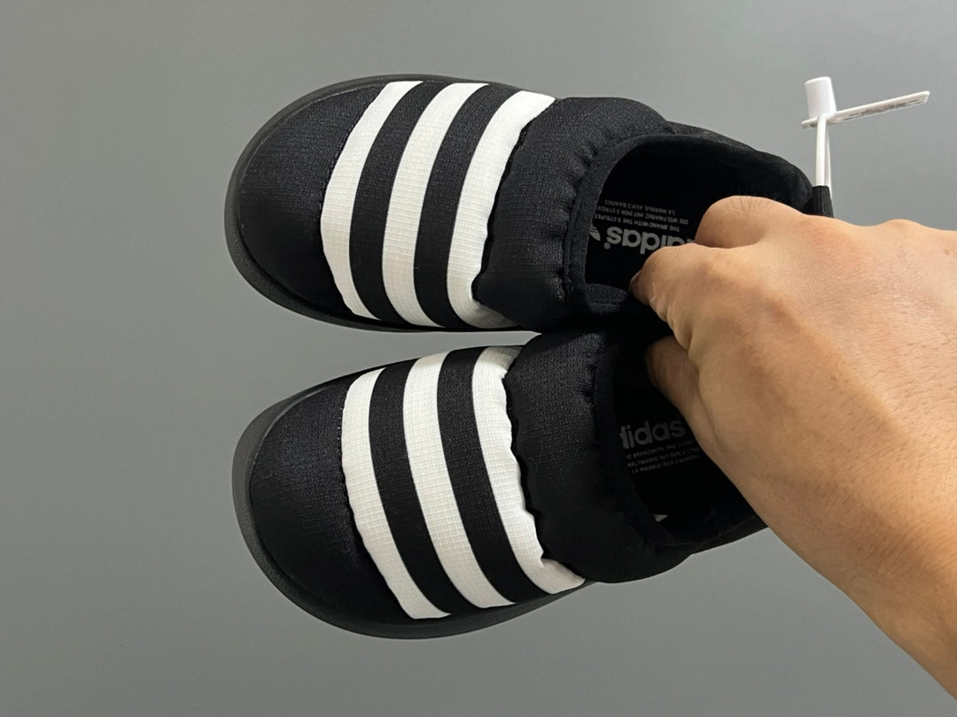 Adidas Bread Children's Slip-On Cotton Shoes" black"