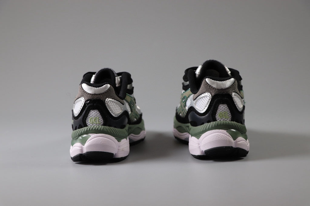 Asics Gel-NYC Professional"   white, black, dark & light  green"