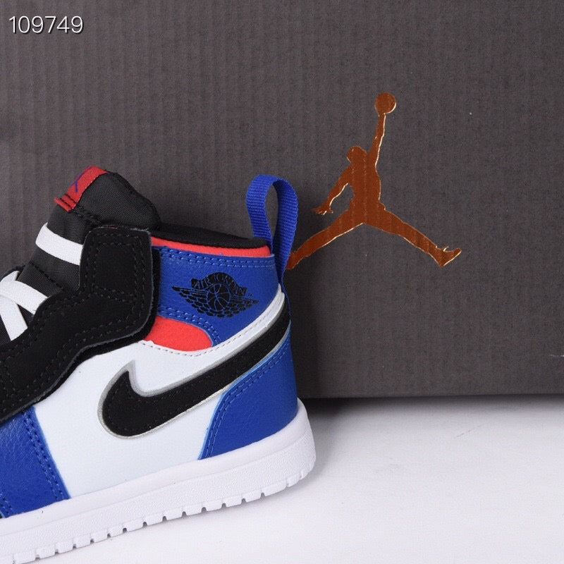 Jordan high top elastic band" white, blue, red"